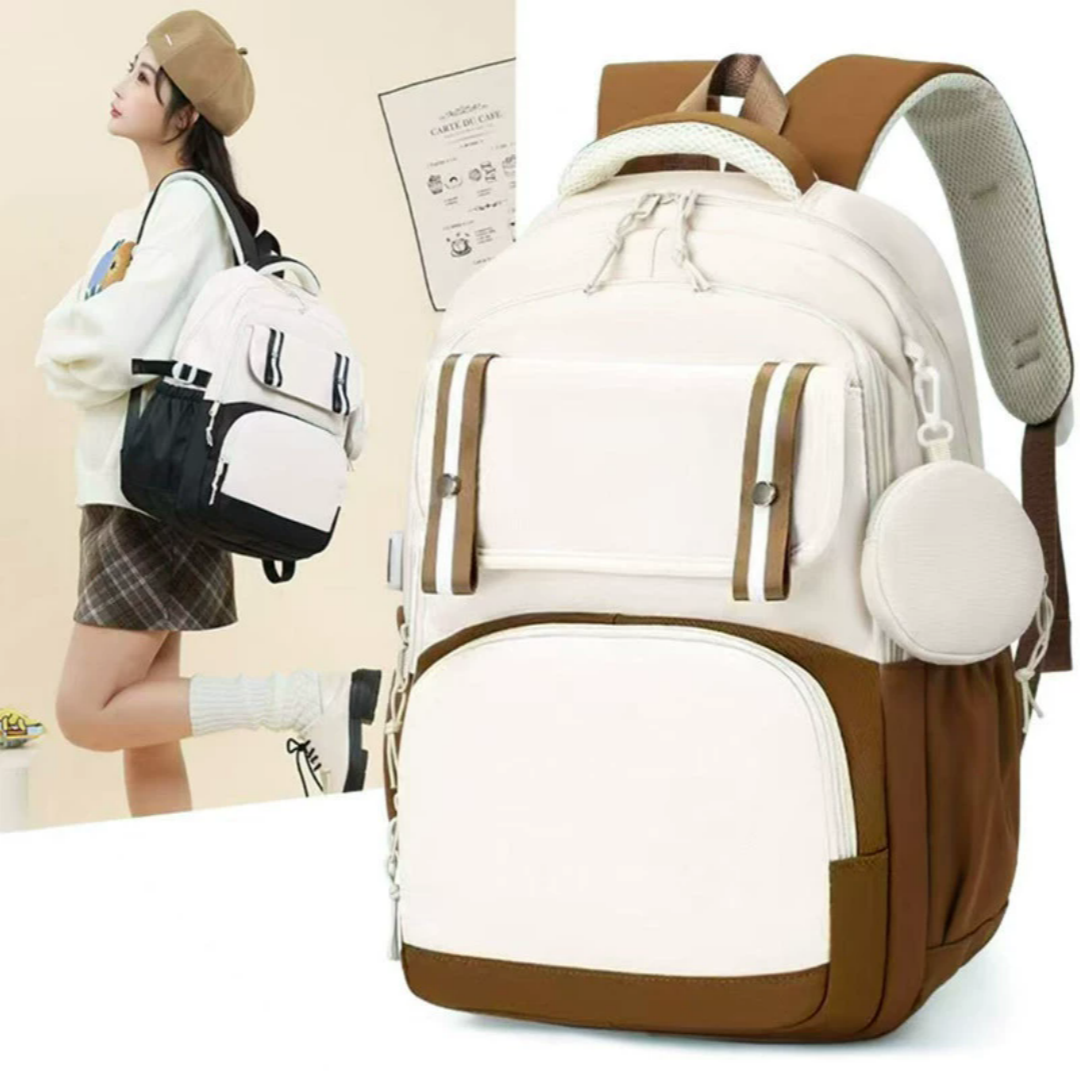 Colefa Wholesale 15.6 Inch Laptop Backpack Ins Style Korean Version Harajuku Campus Junior High School Students Trendy Backpack