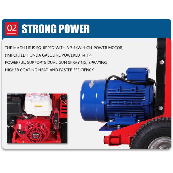 Hydraulic Gasoline Cement Mortar Spray Machine 14HP Fireproofing Spray Machine