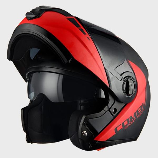 Anti-fall and Breathable Custom Flip Up ECE DOT Modular Motorcycle Helmet Matt Black
