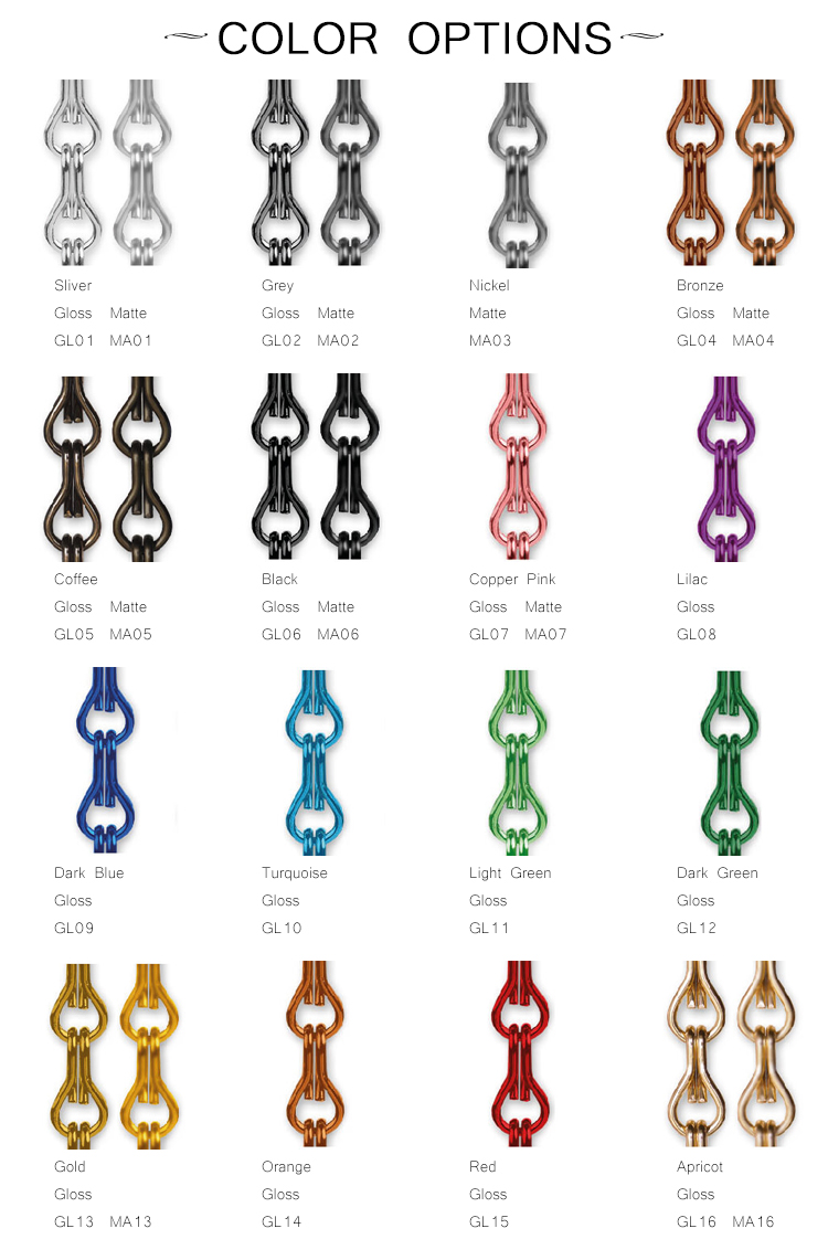 Diy Decorative 1.8mm Metal Mesh Drapery Double Hook Anodized Colored Finished