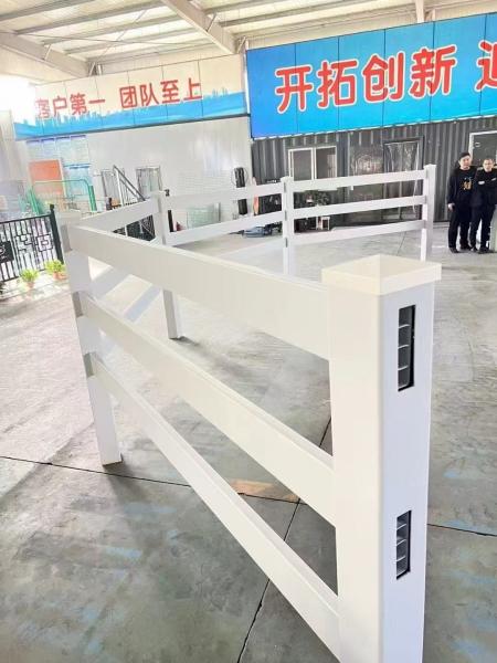 100% PVC 3 Rail White Vinyl Horse Fence safety Vinyl Ranch Rail Fence