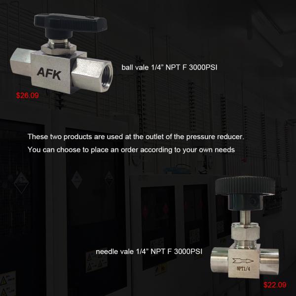 Double régulateur à haute pression de gaz d'acier inoxydable d'étape d'AFK pour l'azote de l'oxygène d'hydrogène de CO2