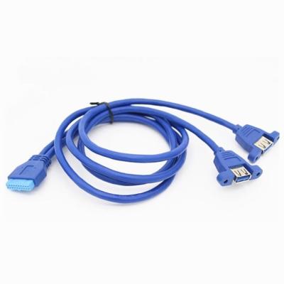 Usb 3,0 de OD6.0mm 0.5m 20 cabo do cartão-matriz de Pin Cable Dual USB 3,0