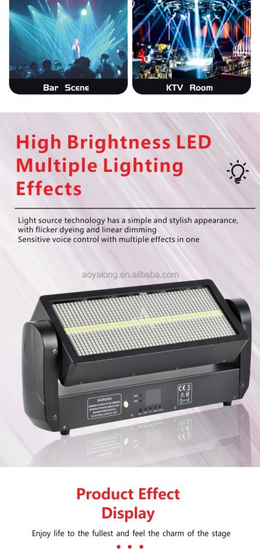 PS350Y LED 350W Waterproof Moving Head Strobe Light With Light Guide Rod DJ Disco Stage Effect Lights Pixel Strobe IP65