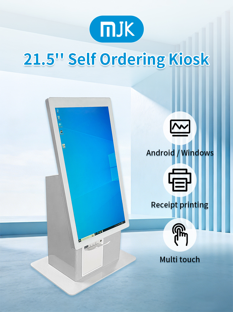 21.5 Inch Screen Size Custom Kiosk Design Self Ordering Kiosk Supporting Android Windows or LINUX OS