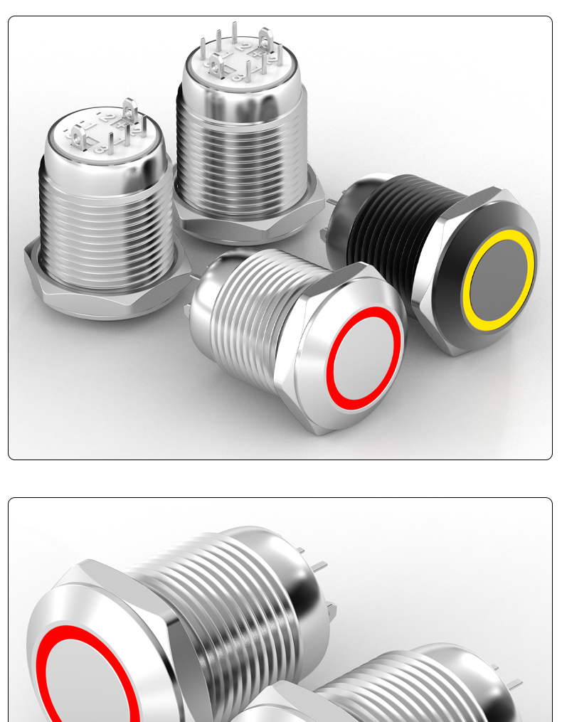12mm ultra-short dual-blade switch, 2-on 2-off metal button switch, 1-on 1-off self-locking and momentary, small modification button