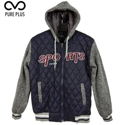 Outside Soft Grey Mens Fleece Coat Zipper Closure Long Fleece Sleeve