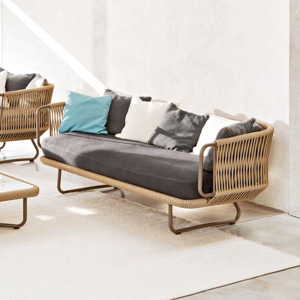 High End Custom Outdoor Furniture European Nordic Style Rattan Sofa for Garden