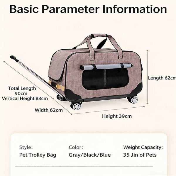 B2B Wholesale Foldable Pet Stroller–Lightweight Wheeled Travel Carrier with Breathable Mesh for Pets