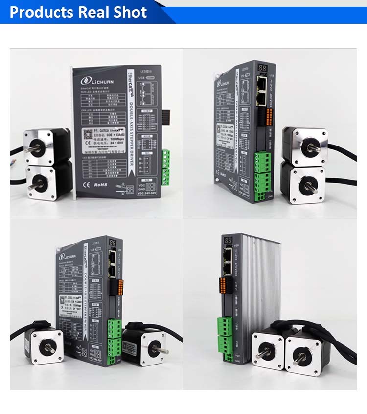 Lichuan 2A DC Open Loop Stepper Motor Drivers Kit EtherCAT 0.52N.m 2 Phase Nema17 DC24V~50V 2.0A