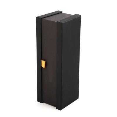 PU leather Single Wine vodka brandy Bottle Gift Box Luxury Rigid Spirit packing box Sponge Cushion