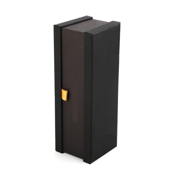 PU leather Single Wine vodka brandy Bottle Gift Box Luxury Rigid Spirit packing box Sponge Cushion
