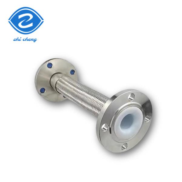 DN32 DN3000mm 16 Ptfe revestido de aço inoxidável trançado mangueira compensador jardim flexível 304 flange trançado mangueira de metal
