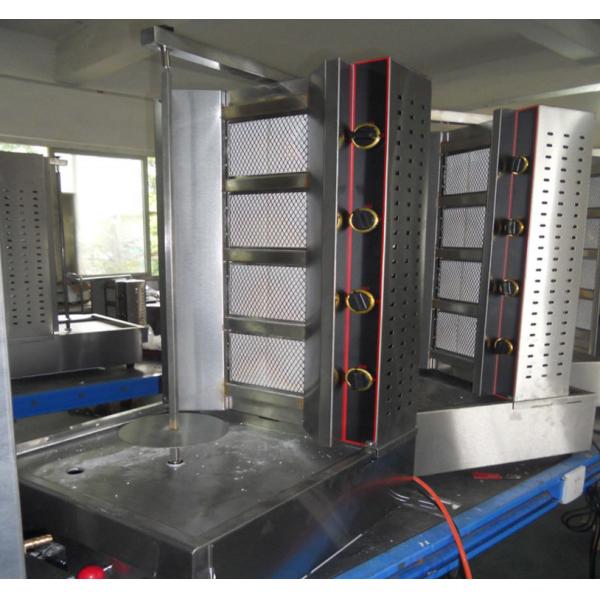 4 Burner Gas Sus Chicken Shawarma Machine 60kg/H