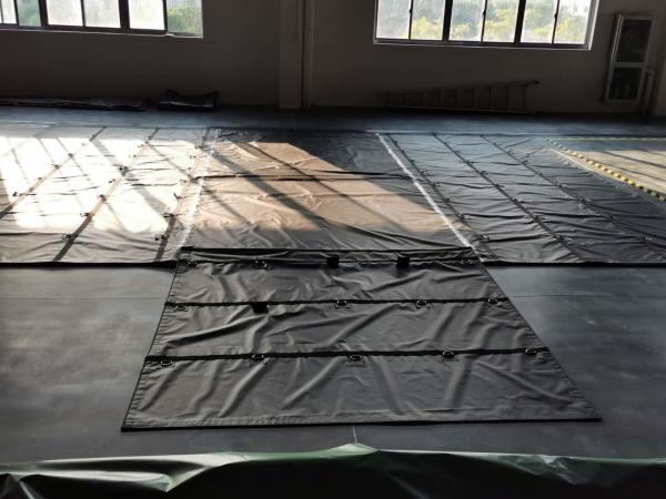 Cobertura de lona de PVC 24 Ft X 27 Ft 8 Ft Flap Negro 18oz Telas de madeira pesadas