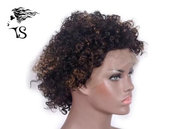 Short Kinky Curly Indian Remy Full Lace Wigs Human Hair For African American Women