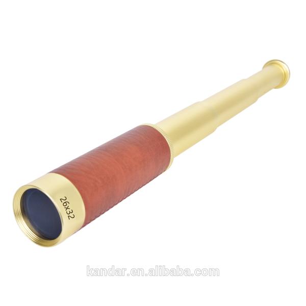 38x135mm Nautical Handheld Brass Spyglass Monocular Telescope Optics Expandable 26X32