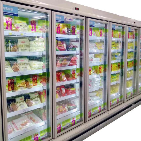 Remote Multideck Swing Glass Door Display Freezer with Remote Copeland  Condensing Unit for Frozen Foods