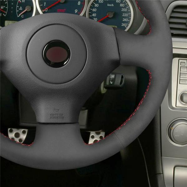 Custom Hand Stitching Black Suede Steering Wheel Cover for Subaru Impreza Legacy 2004 2005