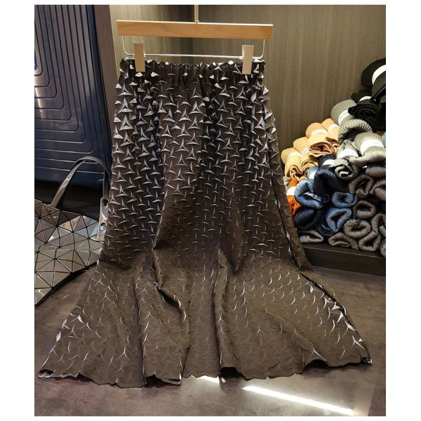 New Set of Natural Waist Summer Women Plus Size Slim T-shirt + Half Skirt Pleated 3d Set