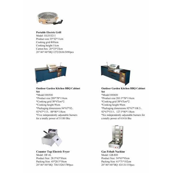 Multi-fonctionnel avec grill sur le bord, barbecue de style américain, barbecue au gaz, table de barbecue pliable avec roues