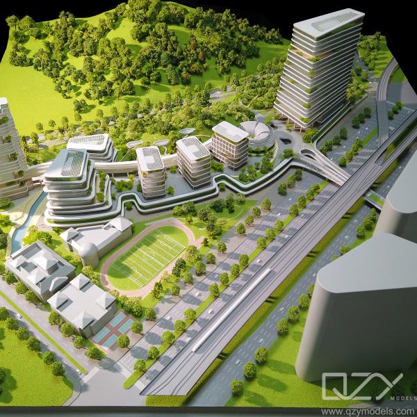 Maqueta física de arquitectura de parques Modelos de escala HSA 1/300
