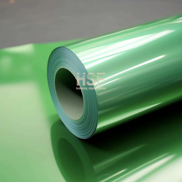 Film de dégagement non siliconique en PET vert de 50 mm utilisé comme revêtement de dégagement