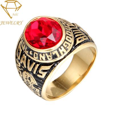 Steel Metal Gold Navy Men Custom Military Rings