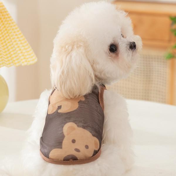 Tamaño ajustable Impresión vintage cachorros que usan ropa con tejido respirable de microfibra