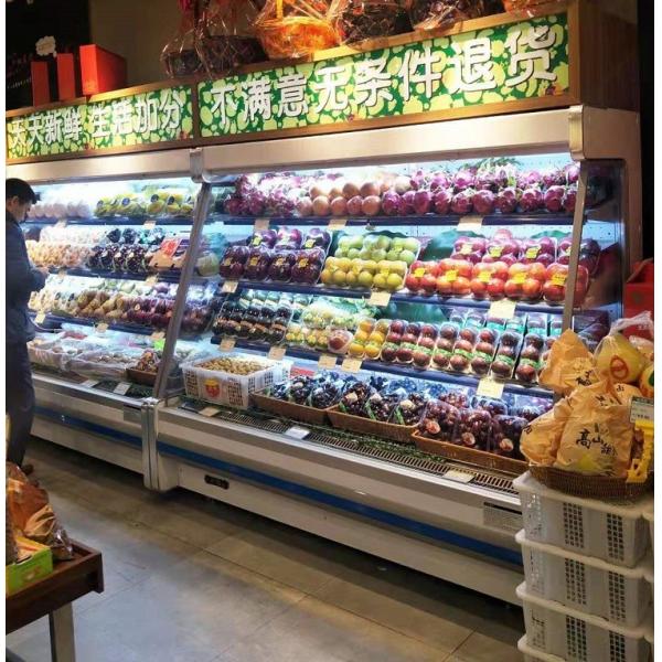 Eco Friendly Upright Multideck Open Freezer Showcase For Vegetable And Fruit