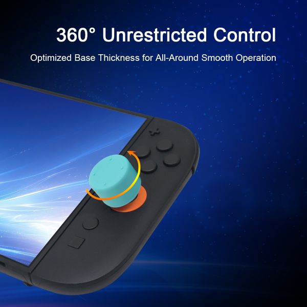 8 in 1 Silicone Thumb Caps with 3 Height Options for Ultimate Control New Colors for Nintendo Switch 2 Thumb Grip Kit