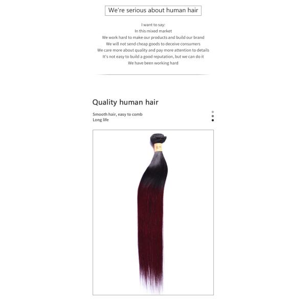 Fashion 8-14 inch 1b99j pre Colored Human Hair Bundles for party