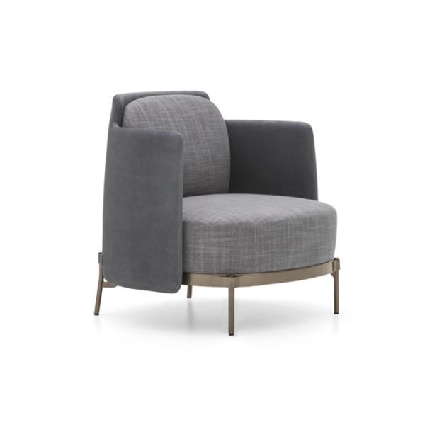 Single Seater Modern Fabric Sofa Set With Tape Chair Metal Structure