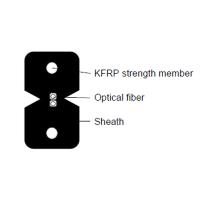 Tamanho da cor branca do preto do cabo GJXFH 1G657A2 da rede da fibra ótica de KFRP multi