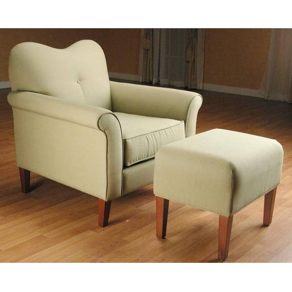 Heart Shape Back Cushion Leisure Chair Ottoman For Living Room