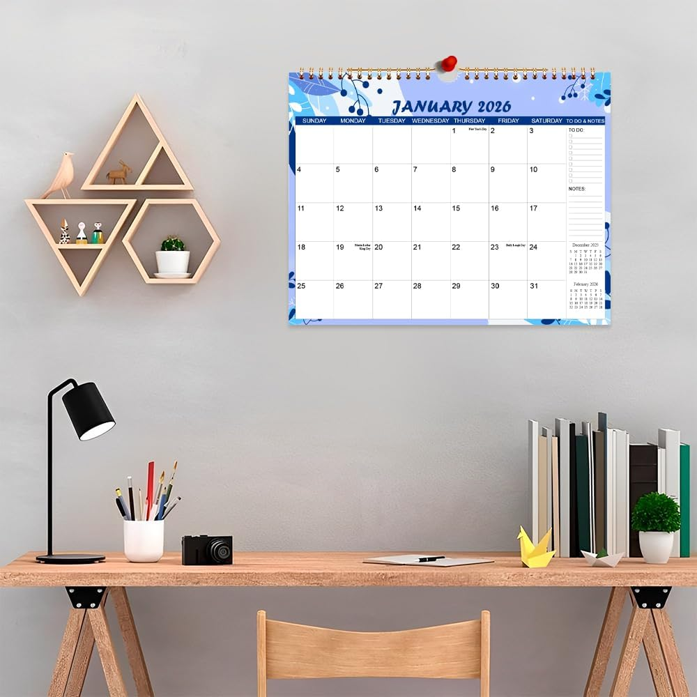 Monthly Hanging Wall Calendars With Twin Wire Binding For Home And Office