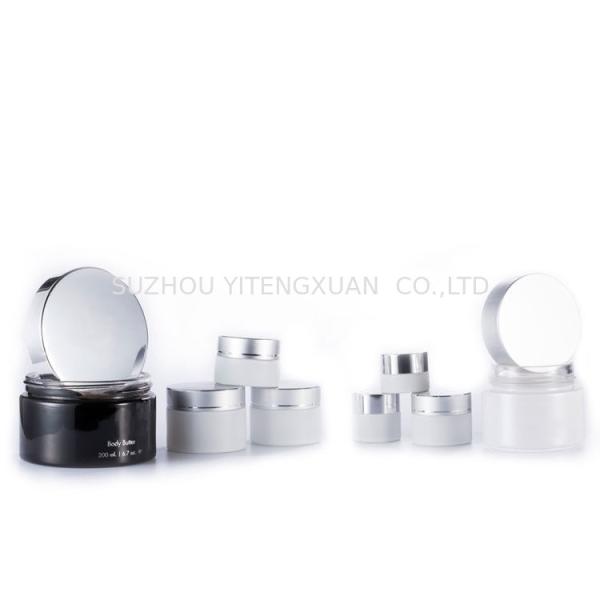 Large Face Cream Glass Cream Jars , 15g 20g 30g 50g 100g Round 200ml  Frosted Glass Jars