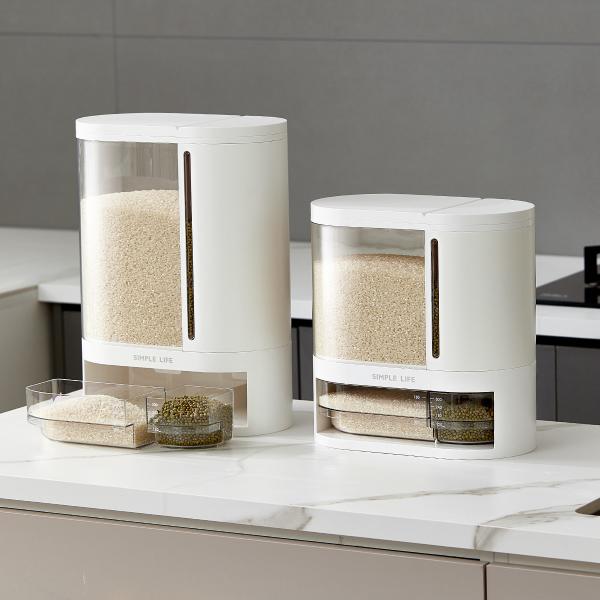 Plastic Cereal Rice Grain Dispenser Large Capacity Kitchen Rice Dispenser