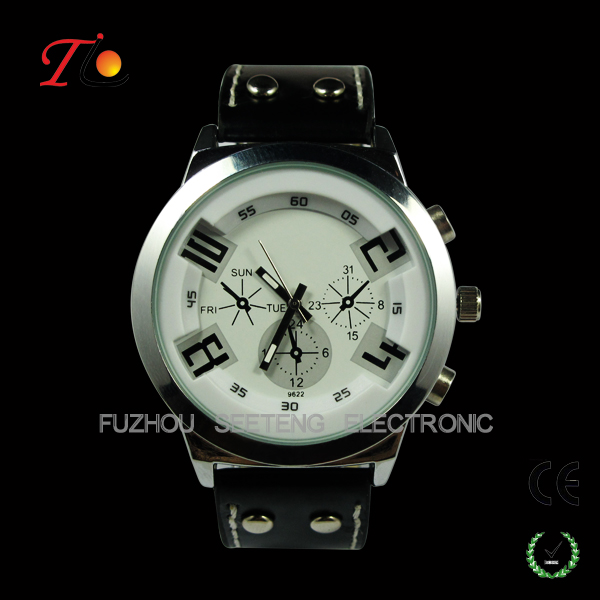 Fashion PU Leather Strap Quartz Wrist Watch sports watch for Men