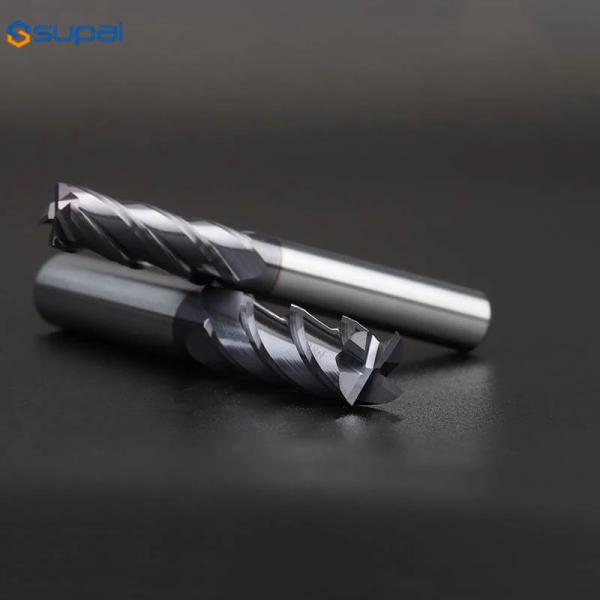 HRC50/55/60/65 4 Flute Carbide End Mill 3mm - 12mm Diameter For Stainless Steel