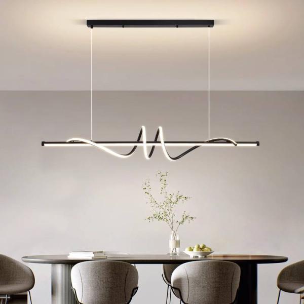 Simple Modern LED Pendant Light Creative Twist LED Strip Light Hanging Chandelier Lights