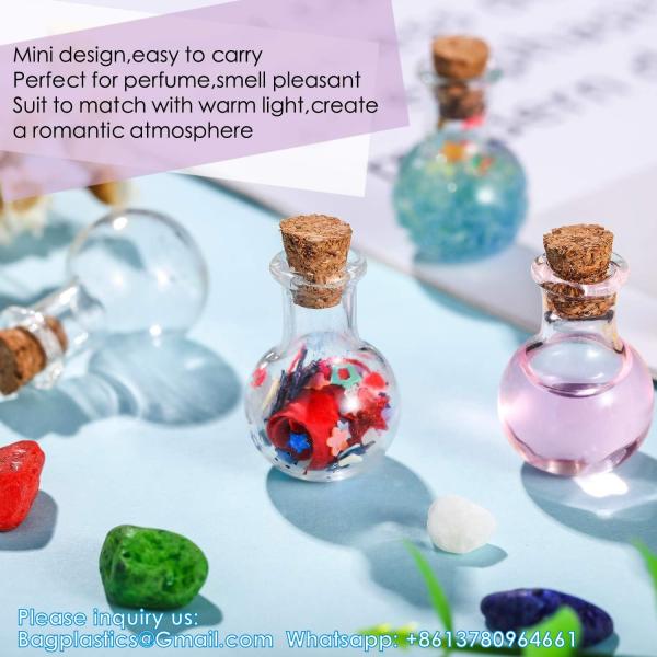 Small Mini Glass Bottles Jars With Cork Stoppers.Wishing Bottle Drifting Bottle Wedding Party DIY