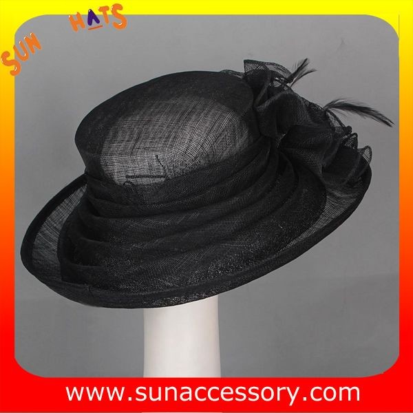 New design elegant Church sinamay hats for women ,Sinamay wide brim church hat