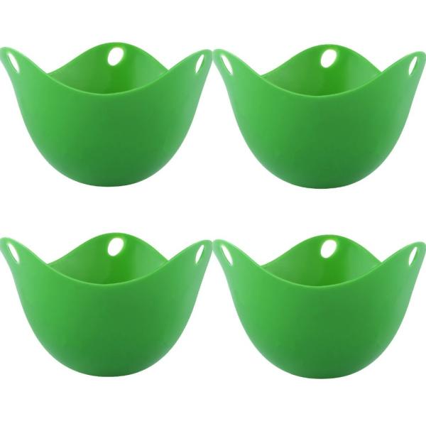 6pcs Hard Soft Boiled Without Shell Egg Gadget Maker Cooking Boiler FDA Cup Holder Kitchen Tray Silicone Cooker
