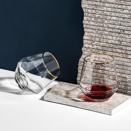 RCR 10oz Irregular Octagonal Wine Crystal Tumbler Glasses