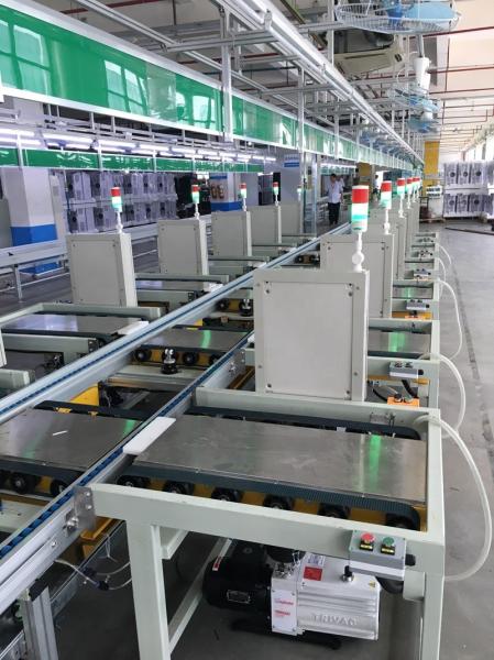 Ligne d'assemblage automatique du climatiseur à fente convoyeur de vitesse convoyeur de chaîne 60 kW