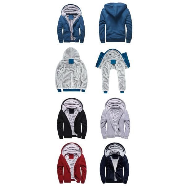 European design cheap casual zipper trendy men thick fleece winter hoodies for men