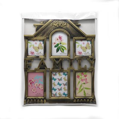 Eco Friendly Family Picture Frame Collage , Large Gold Picture Frames