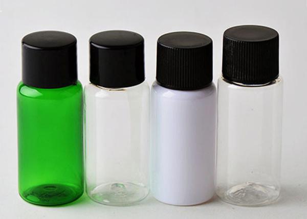 Empty Round Flat Shape Plastic Cosmetic Bottles PET PP Material For Personal Care Products