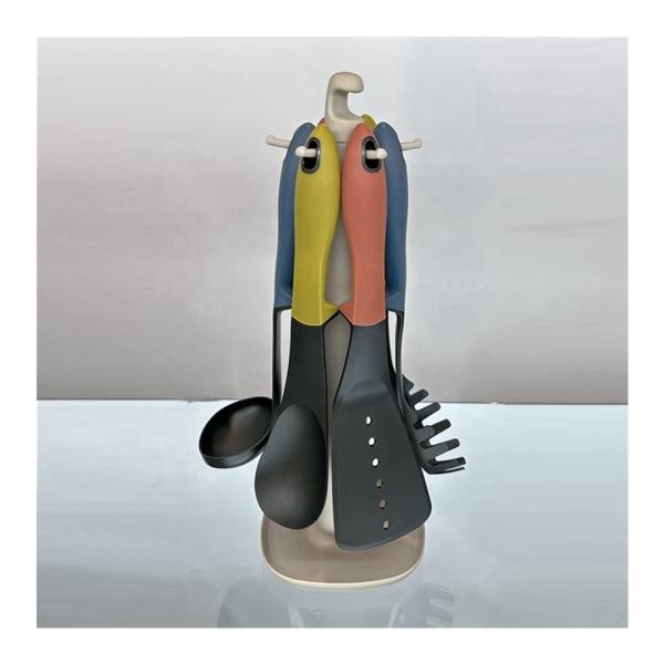 Food Grade Eco-Friendly Kitchenware Non Stick Utensil Set with Heat Resistant Spoons